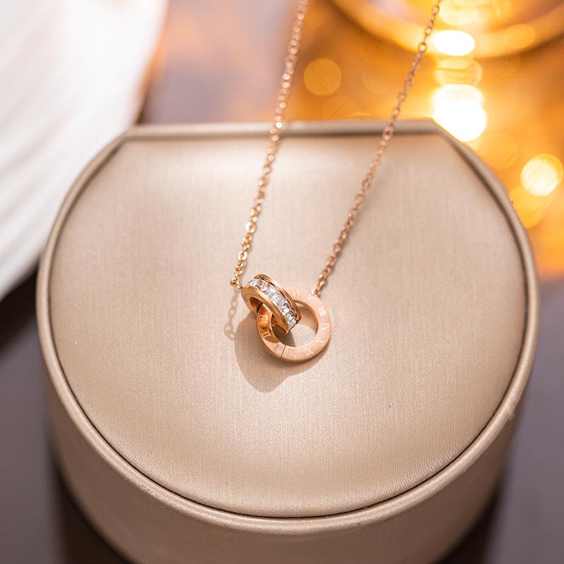 Roségold Koreanischer Stil Schlüsselbein-Halskette für Damen - Elegante Römische Kurze Kette Schmuck Geschenk