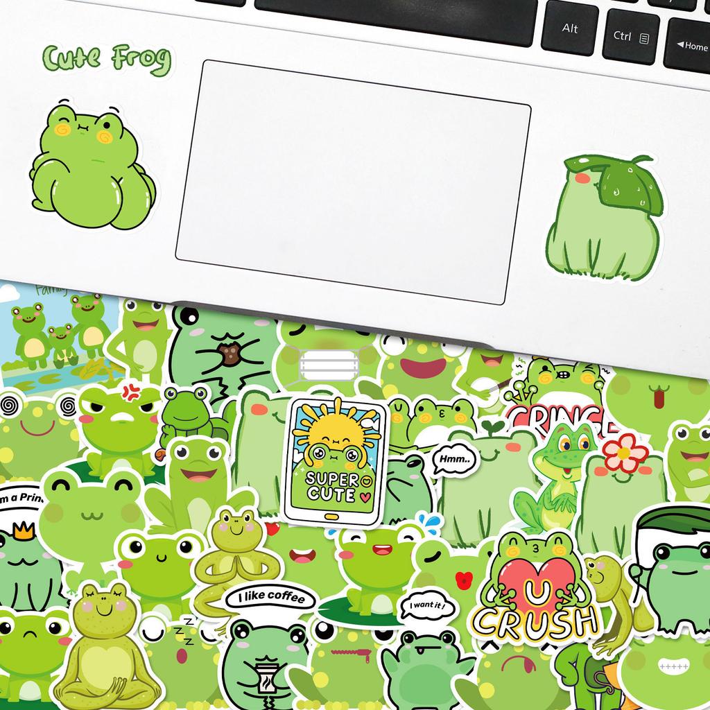 50 Naklejek z Serii Guagua Nowy Produkt Kreskówkowy Słodki Żaba Personalizowane Dekoracyjne Naklejki DIY na Kubek do Wody