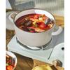 BRUNO 20cm Deep Enamel Pot with Lid, Induction, Direct Heat, and Gas Compatible, Fuji Enamel Collaboration, Blue-Green (BHK280-BGR)