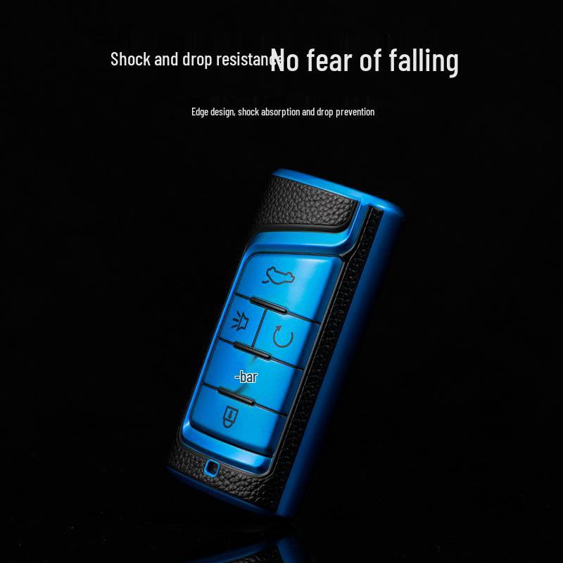 Leather Key Cover for GAC Trumpchi GM8 2023 Model - Smart Remote Control