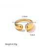 Stainless Steel Smooth Open Irregular Ring for Women Fashion Gold Color Geometric Waterdrop Ring Party Couple Rings Jewelry Gift