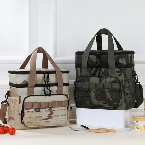 Isolatietas Dik Oxford Doek Waterdicht Slijtvast Lunchkoeltas Grote Capaciteit Dubbellaags Indeling Lunchtas