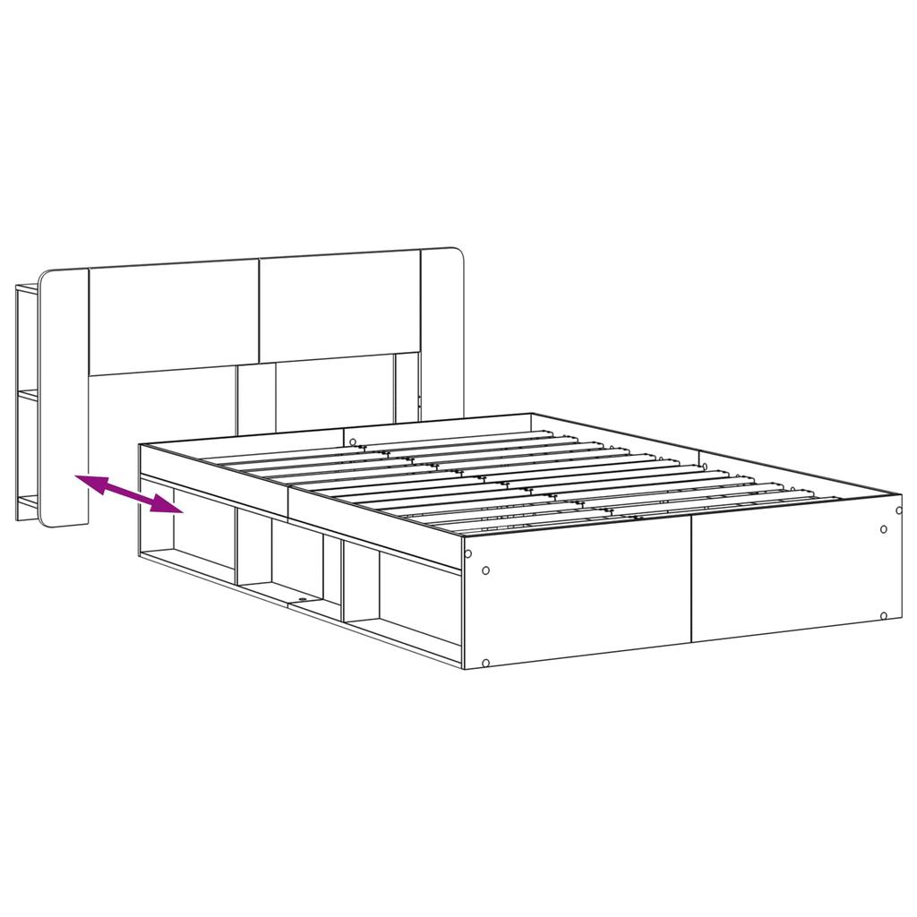 Bed Frame with Storage Space Artisan Oak Finish 150 x 200 cm