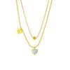Titanium Steel Layered Necklace with Heart Pendants