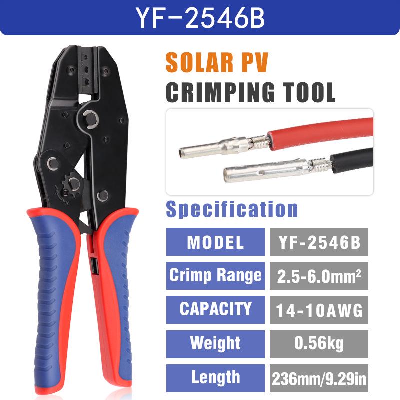 MC4 Solar Photovoltaic Crimping and Tightening Pliers - Model YF-2546B