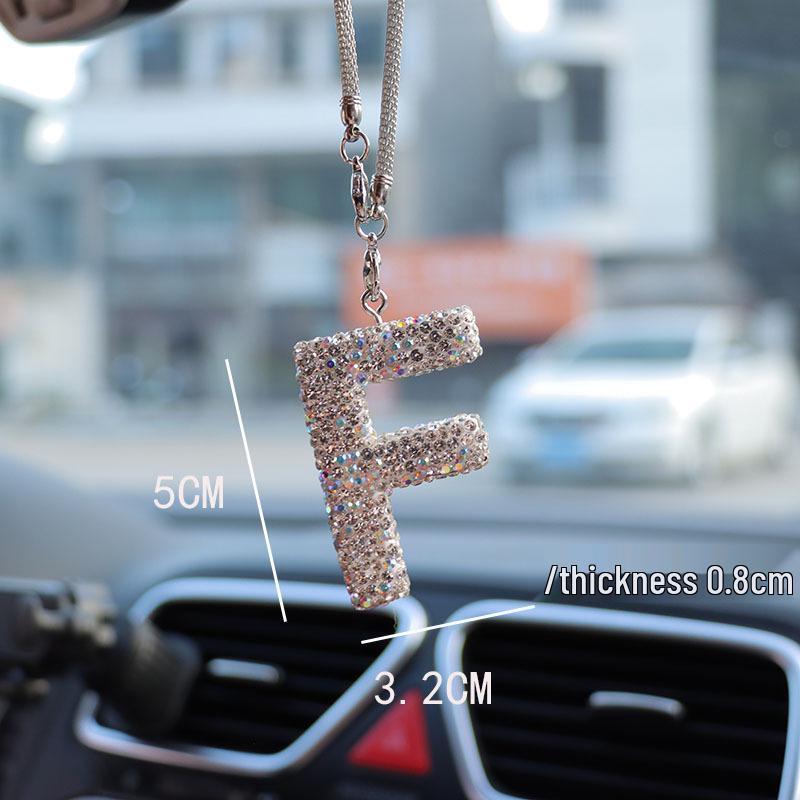 Rhinestone Bow Polymer Clay Car Rearview Mirror Hanging Ornament