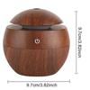 Mini USB Aroma Diffuser with Wood Finish, Round Tabletop Mist Device, Single Button Control
