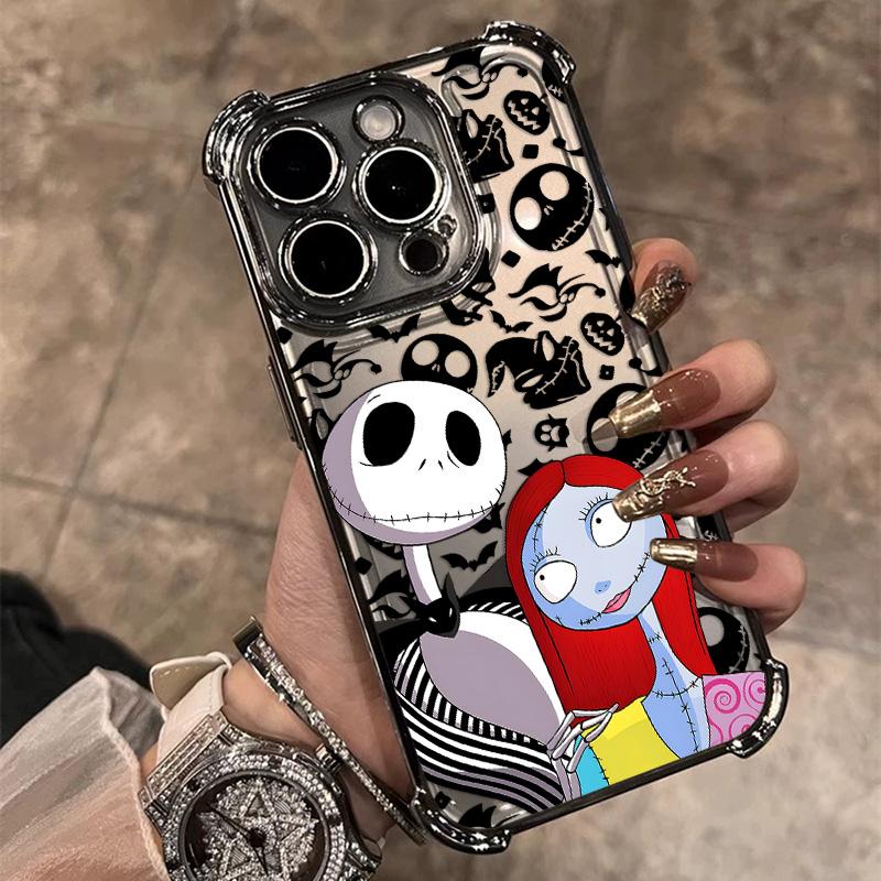Custodia per Telefono Placcata The Nightmare before Christmas Per iPhone 17 17e 16 15 14 13 12 11 Pro Max X XR XSMax Mini Air Plus Anti-Caduta