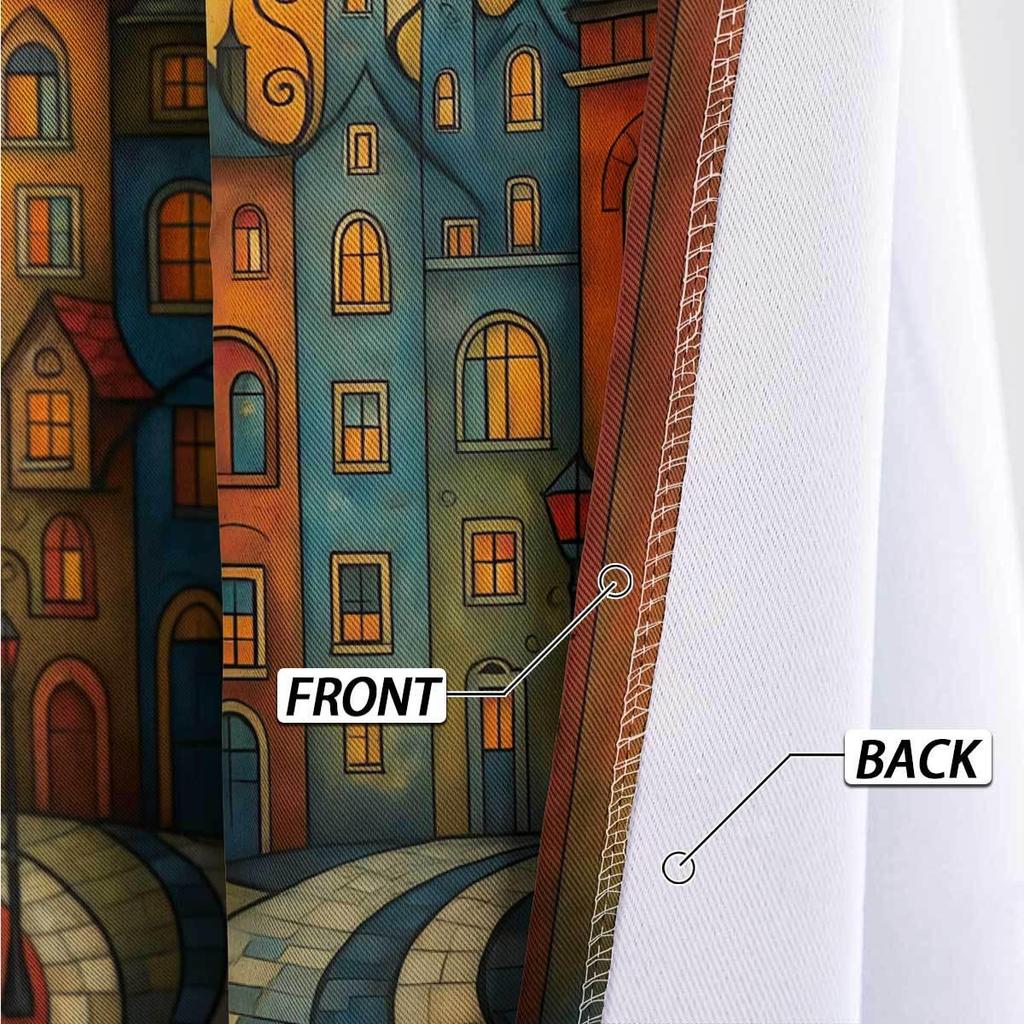 Customizable High Precision Blackout Curtains - Polyester, Digital Print, Sun Protection, Living Room.