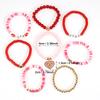 Valentine's Day Bracelet Love Heart XOXO Rose Pendant Charm Beaded Multi-Layer Bracelet Handmade Romantic Gift for Women