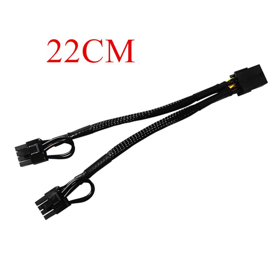 10Pcs 22cm GPU PCIE 8 Pin Female To Dual 2X 8 (6+2) Pin Male PCI Express Power Adapter Braided Y-splitter Extension Cable