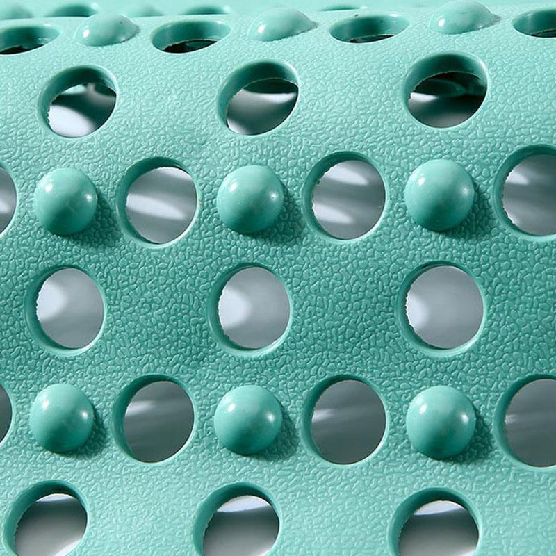 Anti-Slip Shower Mat PVC Suction Cup Pad Bathroom Floor Grip Drainage Holes Massage Foot Mat Waterproof Safety Flooring