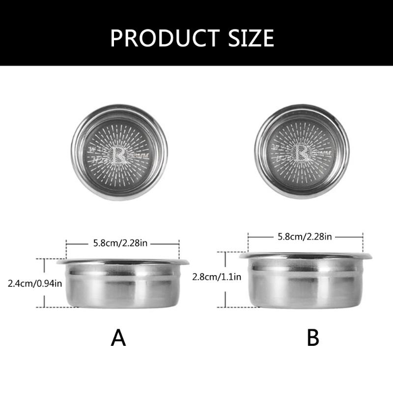 304Stainless Steel Double Layer Coffee Filter Basket 58mm Espresso Powder Bowl Coffee Grinding Accessory for Coffee