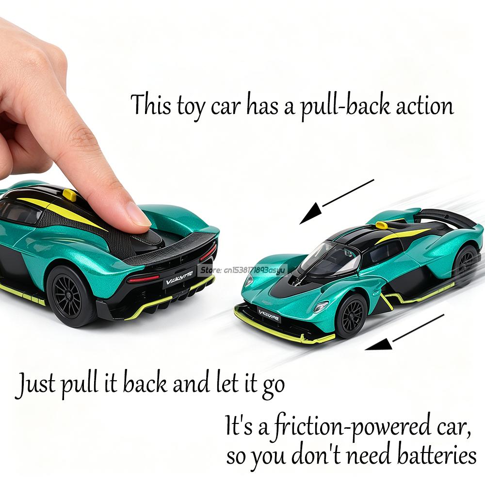 1/39 Legierungsauto-Modell Aston Martin Valkyrie 2024 Die-Cast Sammlung mit exquisitem Innenraum Spielzeug Exklusive Farbbox