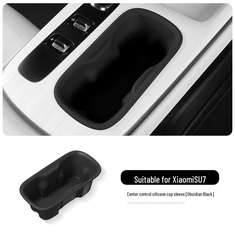 Xiaomi SU7 Silicone Non-slip Shock-absorbing Rear Cup Holder Base for 24 Cars