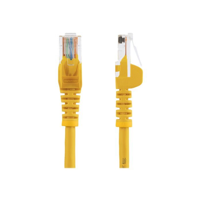 STARTECH Câble réseau Cat5e UTP sans crochet - 10 m Jaune - Cordon Ethernet RJ45 anti-accroc - Câble patch