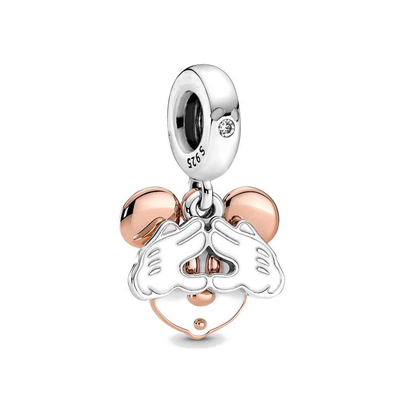 European 925 Silver Charm Pendant for Boys, Girls, Ducks, Planes, Mice Suitable for Original Bracelets DIY Jewelry Accessories