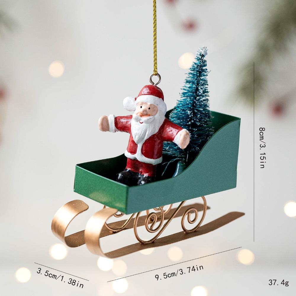Retro Santa Claus Pendant DIY Crafts Cartoon Elk Doll Hanging Decor Iron Cute Christmas Tree Ornaments Home 2026 New Year Gift