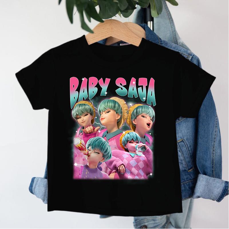 Neu 2026 KPop Dämonenjäger Saja Boys Cartoon Jungen T-Shirt Rundhals Print Mode Lässiges Top Kinder T-Shirt Kinderkleidung