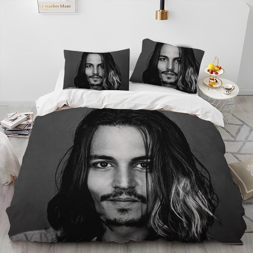 3D Printing Johnny Depp Series Comforter Bedding SetDuvet Cover Bed Set Quilt Cover PillowcaseKing Queen Size Bedding Set Kids