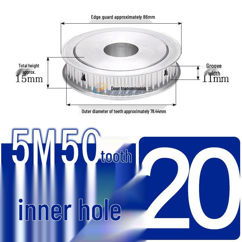 Dual-Sided Flat Timing Pulley: 5M50 Teeth, Width Options 11/16/21/27AF, Bore Size 8-30.