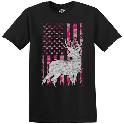 Rosa Camouflage Hirsch Amerikanische Flagge T-Shirt - Wählen Sie Ihre Farbe und Größe