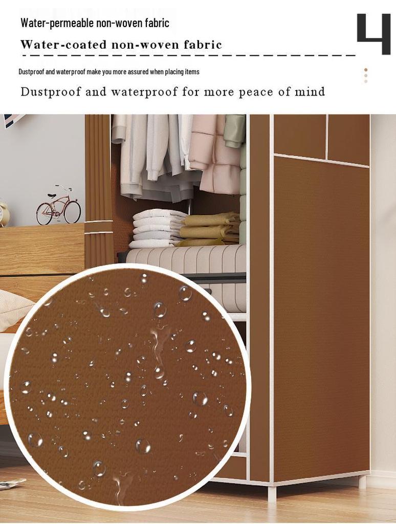 Easy-to-Assemble Bedroom Wardrobe Cabinet for Rental Room Storage