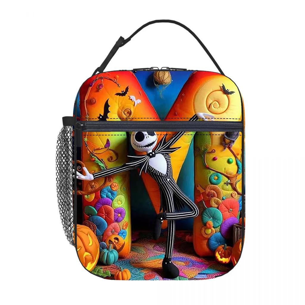 Christmas Horror Night Oxford Cloth Children's Lunch Bag Boy Girl Alphabet Cartoon Portable Insulation Handbag