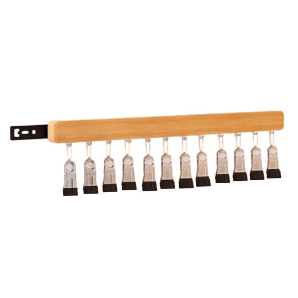 Punch Free Wooden Hats Hanger 8/12 Clips Clothes Drying Rack Wall Mounted Hat Holder  for Home