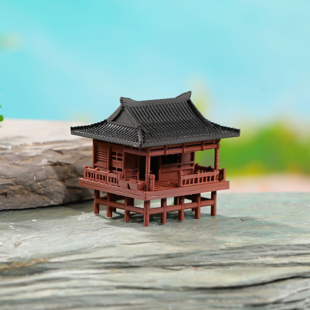 Hot Sale Mini Zen Aquarium Ornament Micro Landscape Sand Table Decoration Retro House Gazebo Statue