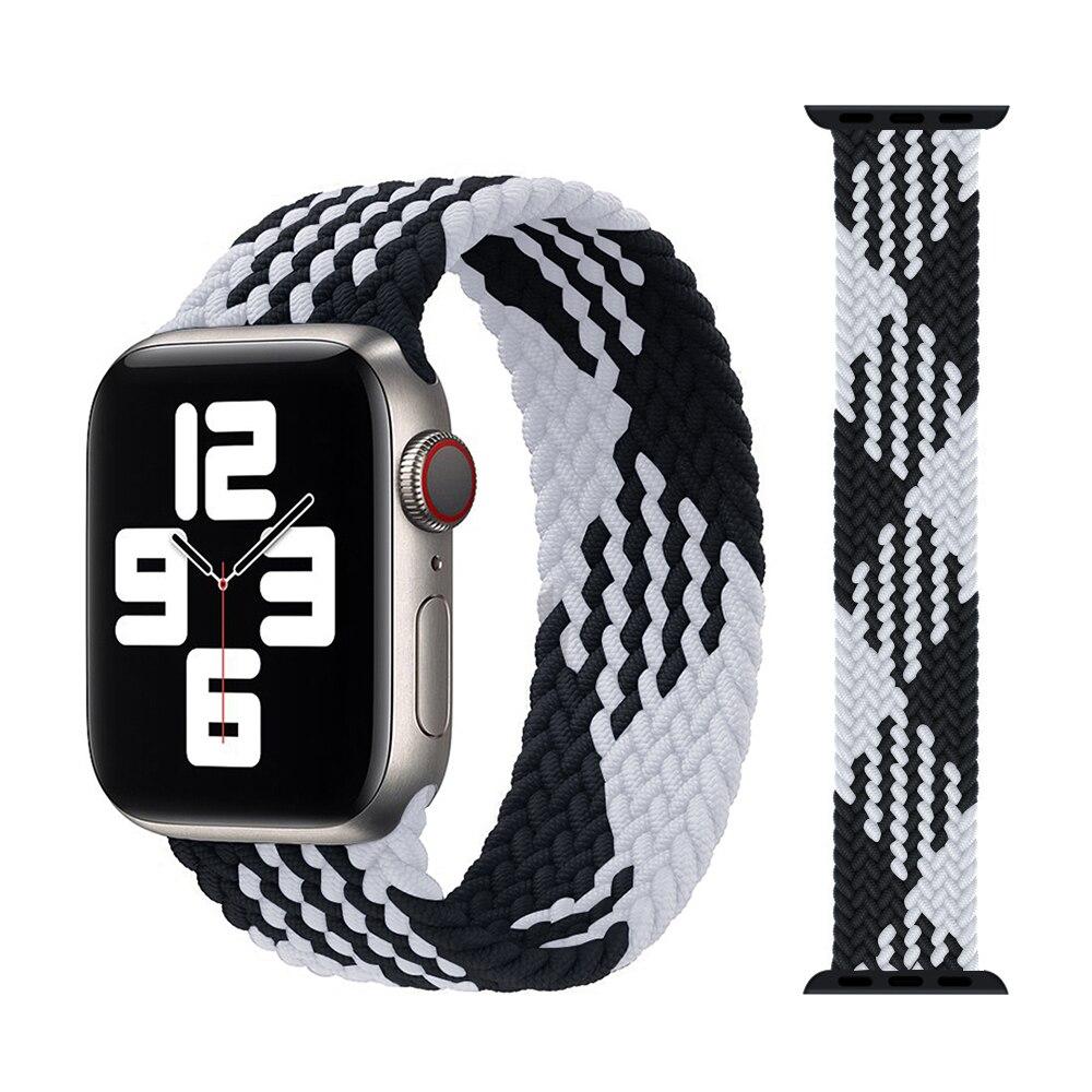 Fabric Braided Solo Loop Nylon Strap For Apple Watch 7 6 Band 44mm 40mm 38mm 42mm 41mm 45mm Elastic for iWatch Series 6 SE 5 4 3