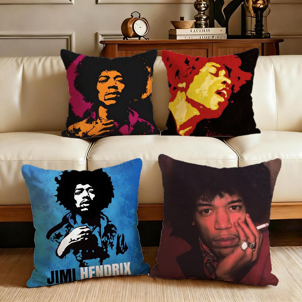 Singer J-Jimi Hendrix Cushion Cover Cushion Cover Set 4Pcs 50X50 45X45 40X40 Pillowcase Decorative Sofa Home Decor