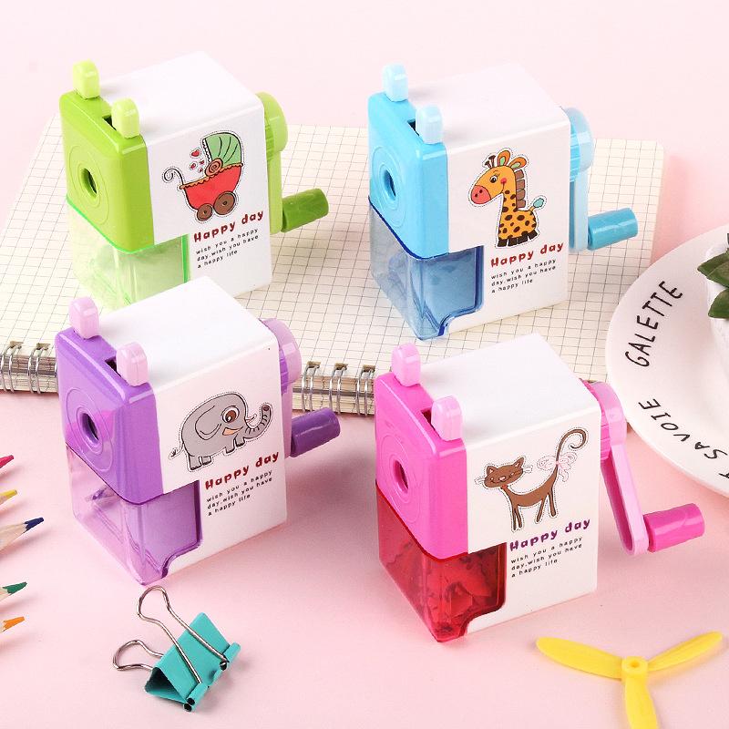 Cartoon Pencil Sharpener Pencil Sharpener Creative Energy-Saving Single-Hole Pencil Sharpener Hand Crank Pencil Sharpener Boxed Student Stationery