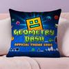 Music Game Geometry Dash Pillow Case Ultra Soft Skin Friendly Fabric Cloud Like Comfort & Concealed Zipper