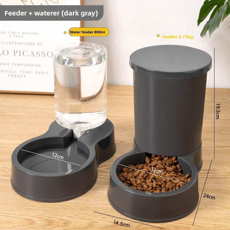 Миска для кошки, Миска для корма, Автоматическая кормушка для кошек, Диспенсер для воды, Миска для питомца-собаки, Собачья миска, Миска для воды, Миска для риса для кошки, Миска для питьевой воды Feed + water темно серый