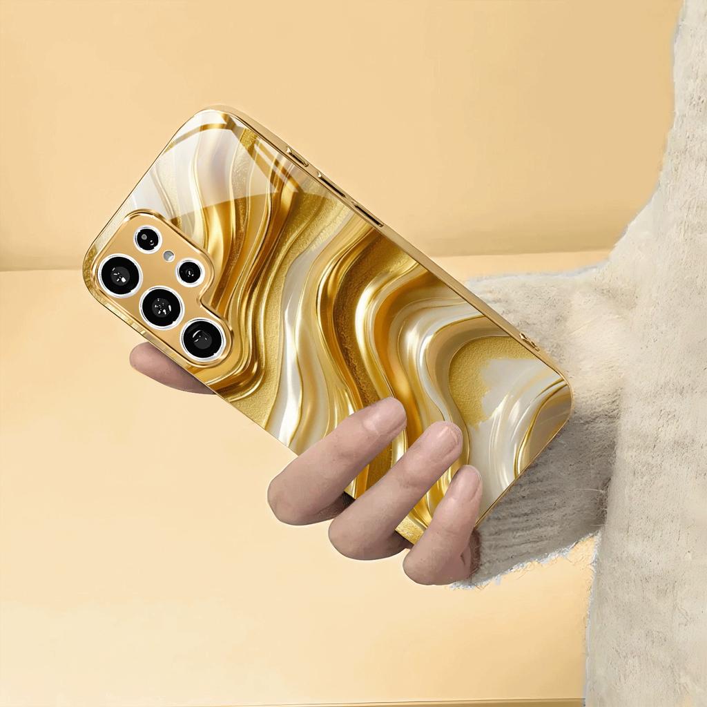 New Model Atmosphere Simplicity High-end Electroplating Glass PhoneCase for Samsung Galaxy S26 S25 S24 S23 S22 S21 FE,Ultra,Plus