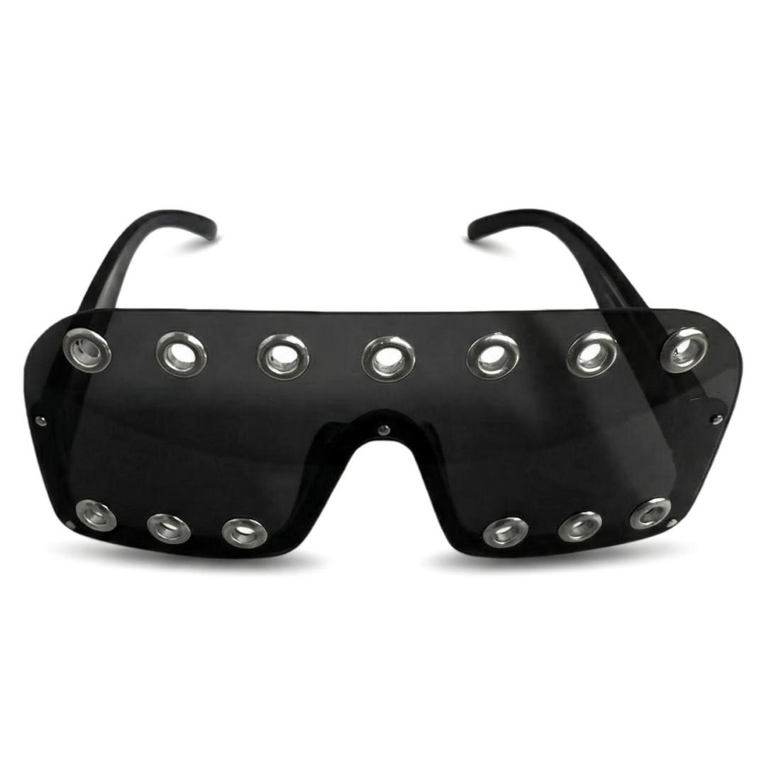 Cyberpunk glasses trendy cool personality fashion studded sunglasses photo styling party new style cyberpunk ballroom glasses ba чёрный