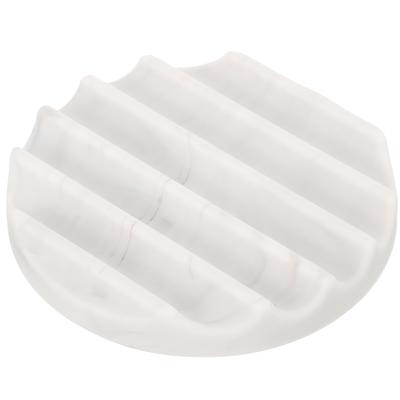 Marble Soap Dish Accessories for Bathroom Silicone Holder Tray Kitchen Asseriories Storage Round Silica Gel Bar Draining