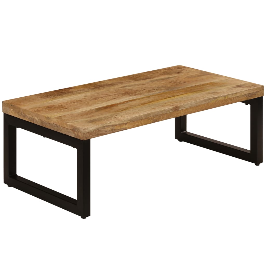 Coffee Table 100 X 50 X 35 Cm Solid Mango Wood and Steel