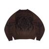 Womens Oversized Streetwear Knit Sweater With 3D Tribal Jacquard Coffee Color Fall Winter 2025