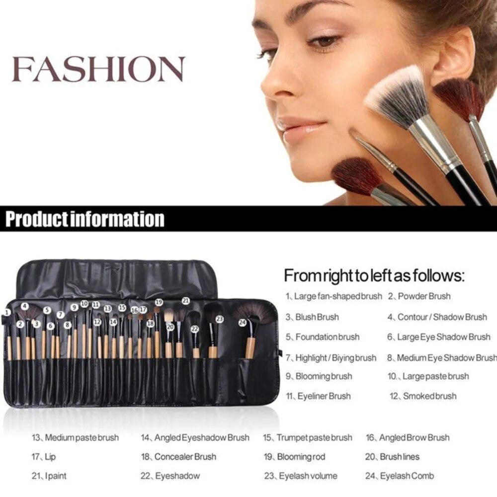 24pcs Makeup Brush Set Professional Makeup Cover Brush Complete Set of Makeup Tools Eye Shadow Brush Soft Brush Package Portable