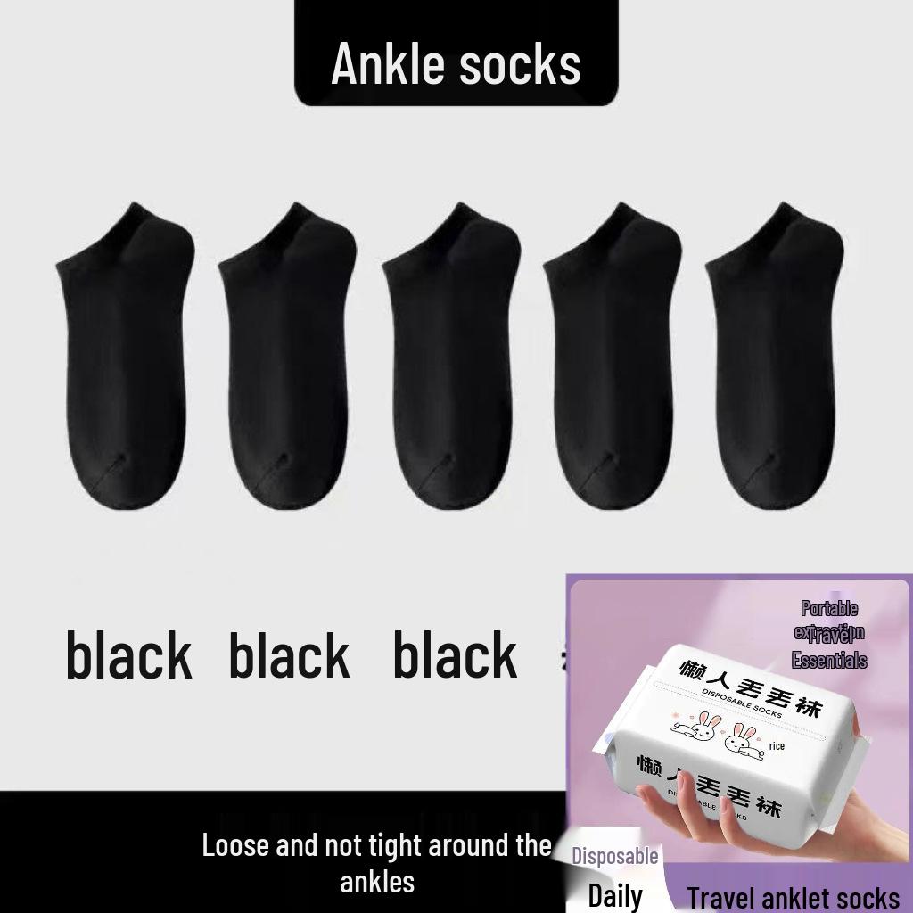 Disposable Unisex Ankle Socks: Wash-Free, Breathable, Odor-Resistant, Sweat-Absorbing - Ideal for Travel, Business Trips, and Military Training.