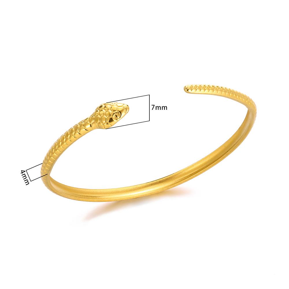 

Snake Bangle Bracelet for Women Stainless Steel Open Cuff Bracelet 2024 Trend Couple Zircon Gift pulseras mujer