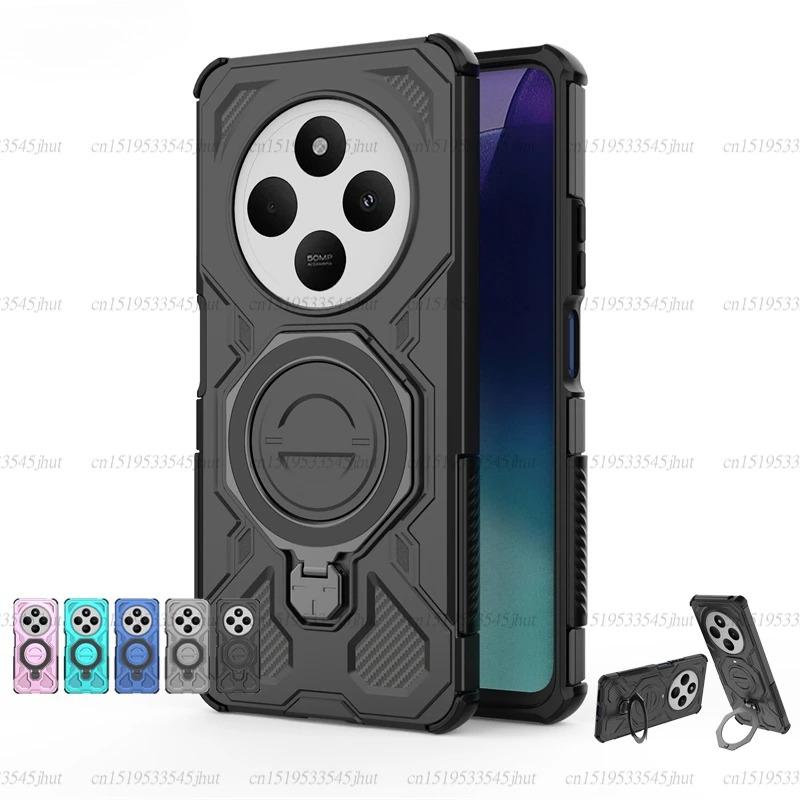 Magnetic Wireless Charge Cover For Xiaomi Redmi 14C Shockproof Phone Holder Armor Back Case Redmi 14C Cover For Redmi 14C Case