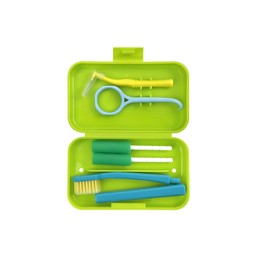 Neue Dentalreinigungs-Pflegesets Faltbare Zahnbürste Interdentalbürste Zungenschaber Aligner Kaugummis Halterentferner Zahnseide
