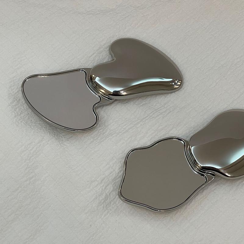 Зеркало для макияжа в форме сердца, милое маленькое зеркальце для девочки, портативное, студенческое, вращающееся, косметические инструменты для красоты, ручное