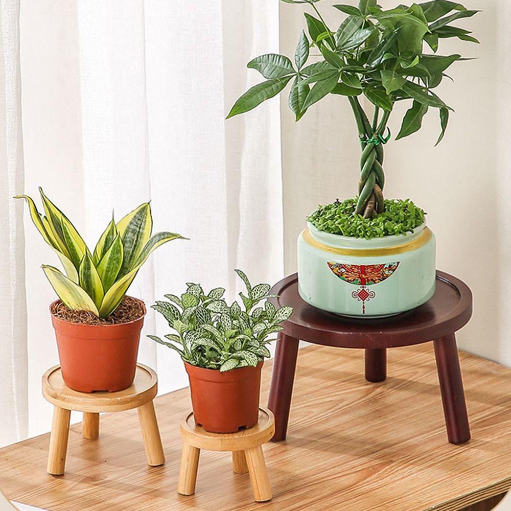 Round Flowerpot Holder Wooden Bonsai Base High Quality Flowerpot Tray  Home Office