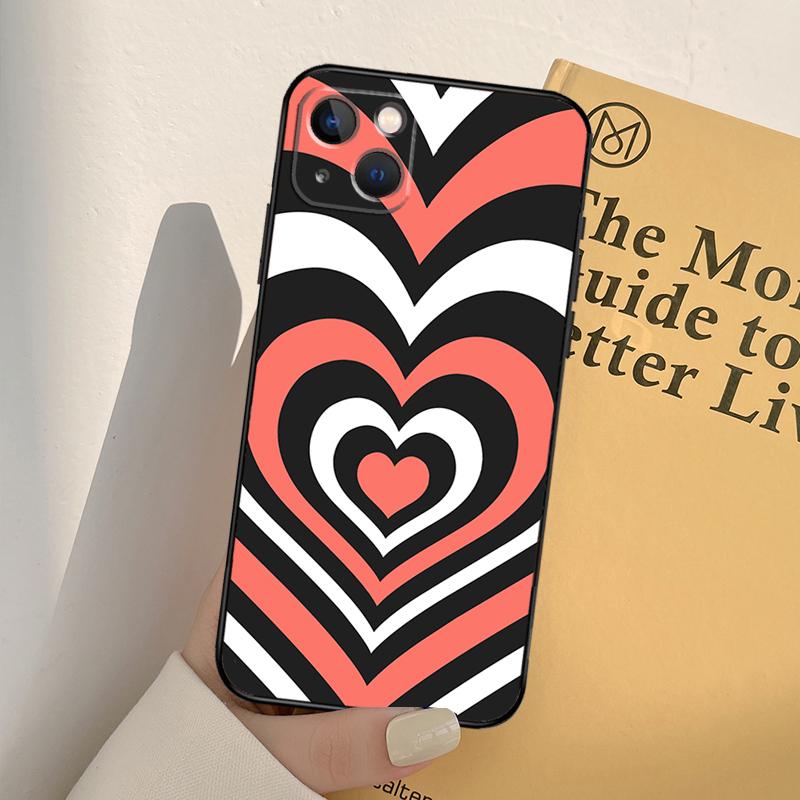 Latte Love Tunnel Brown Heart Phone Case For iPhone 17 16 14 13 12 11 15 Pro Max mini XR 16e 15 16 Plus 17 Air Full Cover