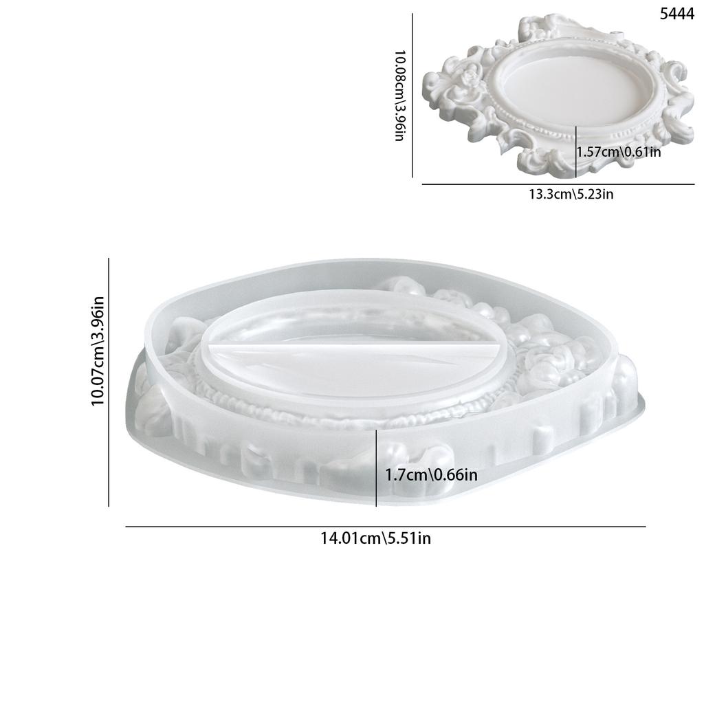 European-Style Palace Vintage Relief Pattern Storage Tray Decorative Piece DIY Oval Picture Frame Silicone Mold