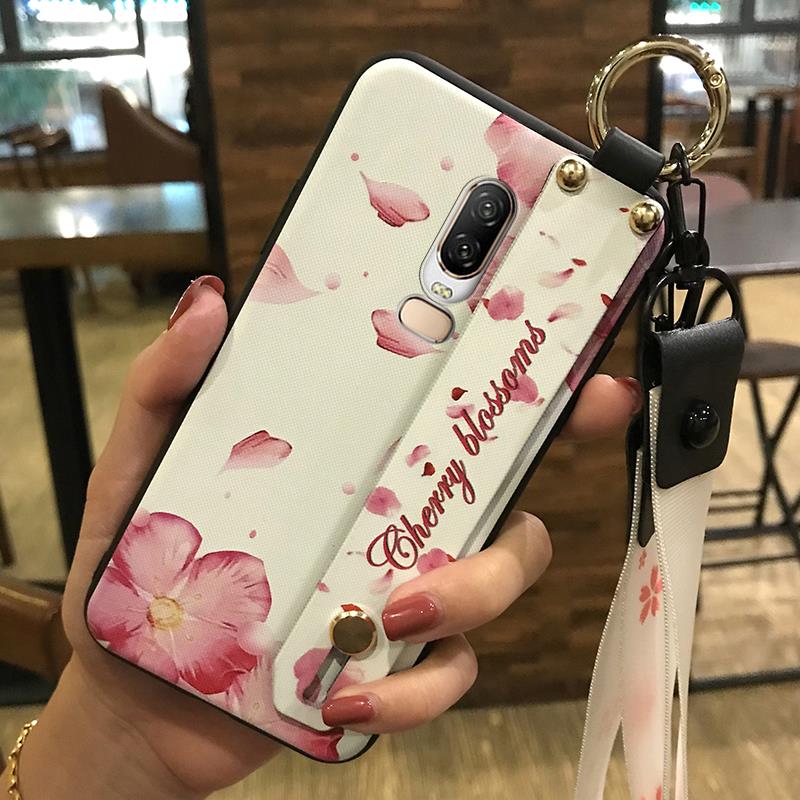Fashion Design Dirt-resistant Phone Case For OnePlus 6/1+6 Kickstand Protective Silicone Anti-dust Ring Durable Flower